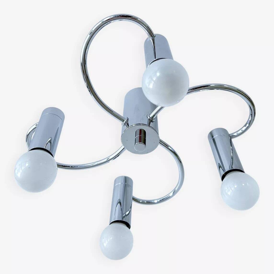 Lustre vintage de l'ère spatiale en chrome