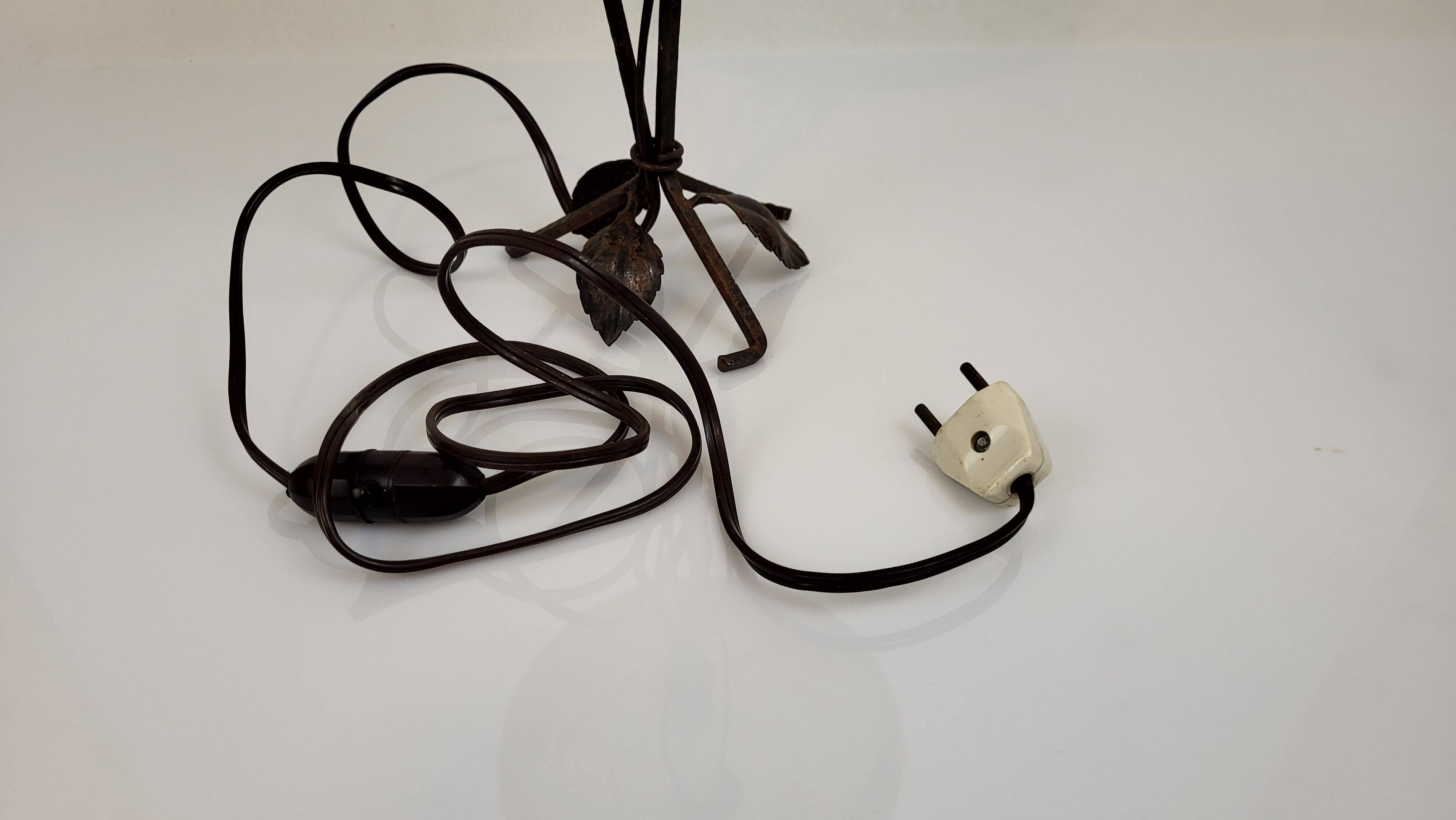 Art Nouveau wrought iron lamp