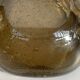 Amber bubble glass ashtray – vintage 1960s design