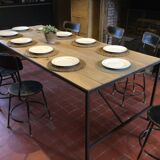 Wood and iron dining table