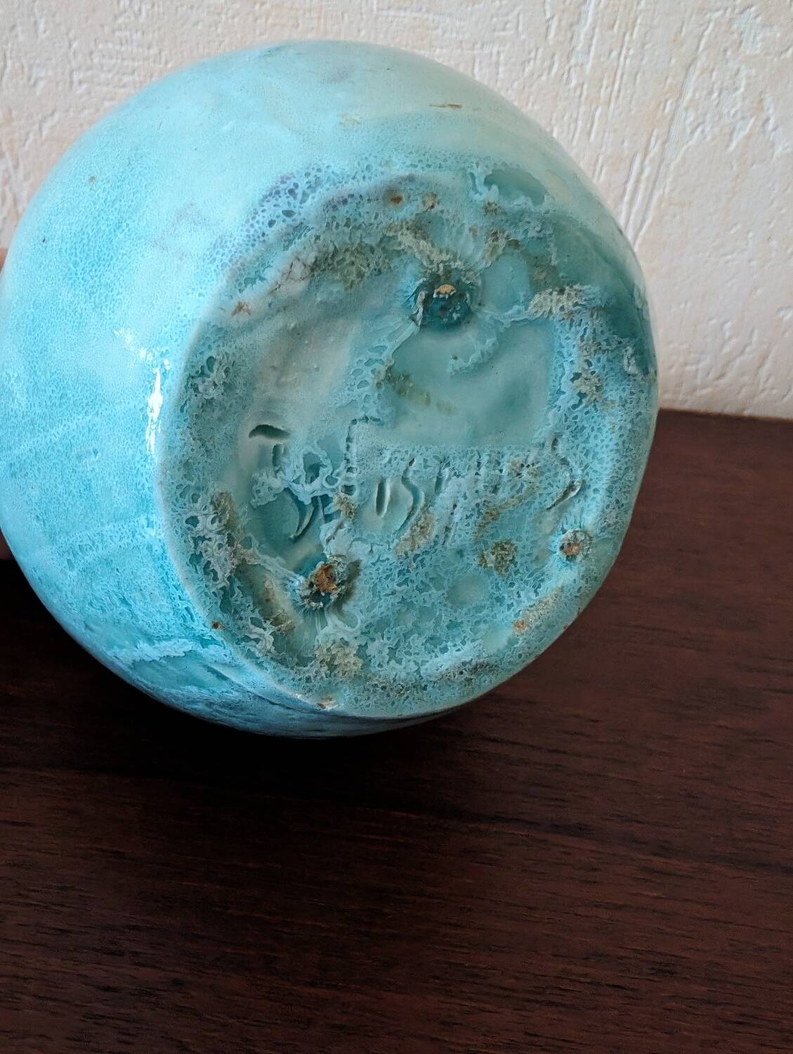 Signed ball vase