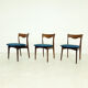 Set of 3 roseood "AWA"dining chairs, the Netherlands 1950's