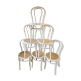 Suite de 6 chaises bistrot cannées