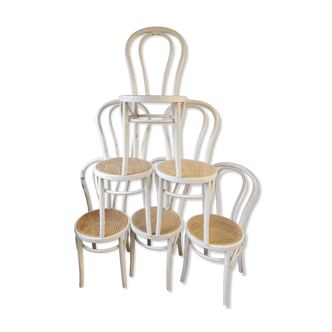 Suite de 6 chaises bistrot cannées