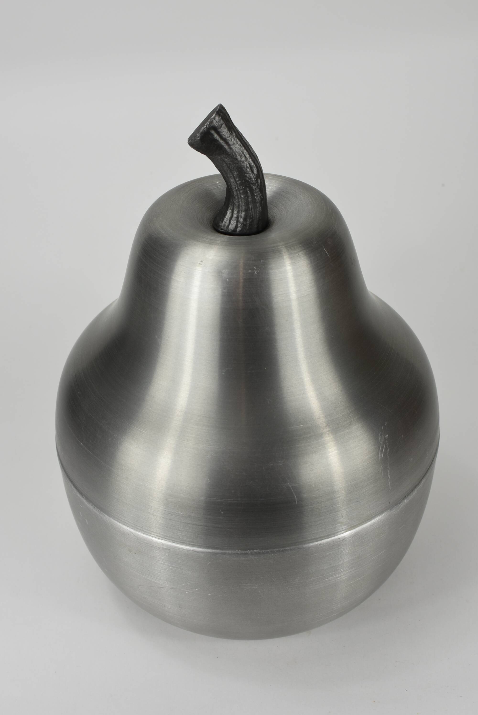 Pear-shaped ice bucket.