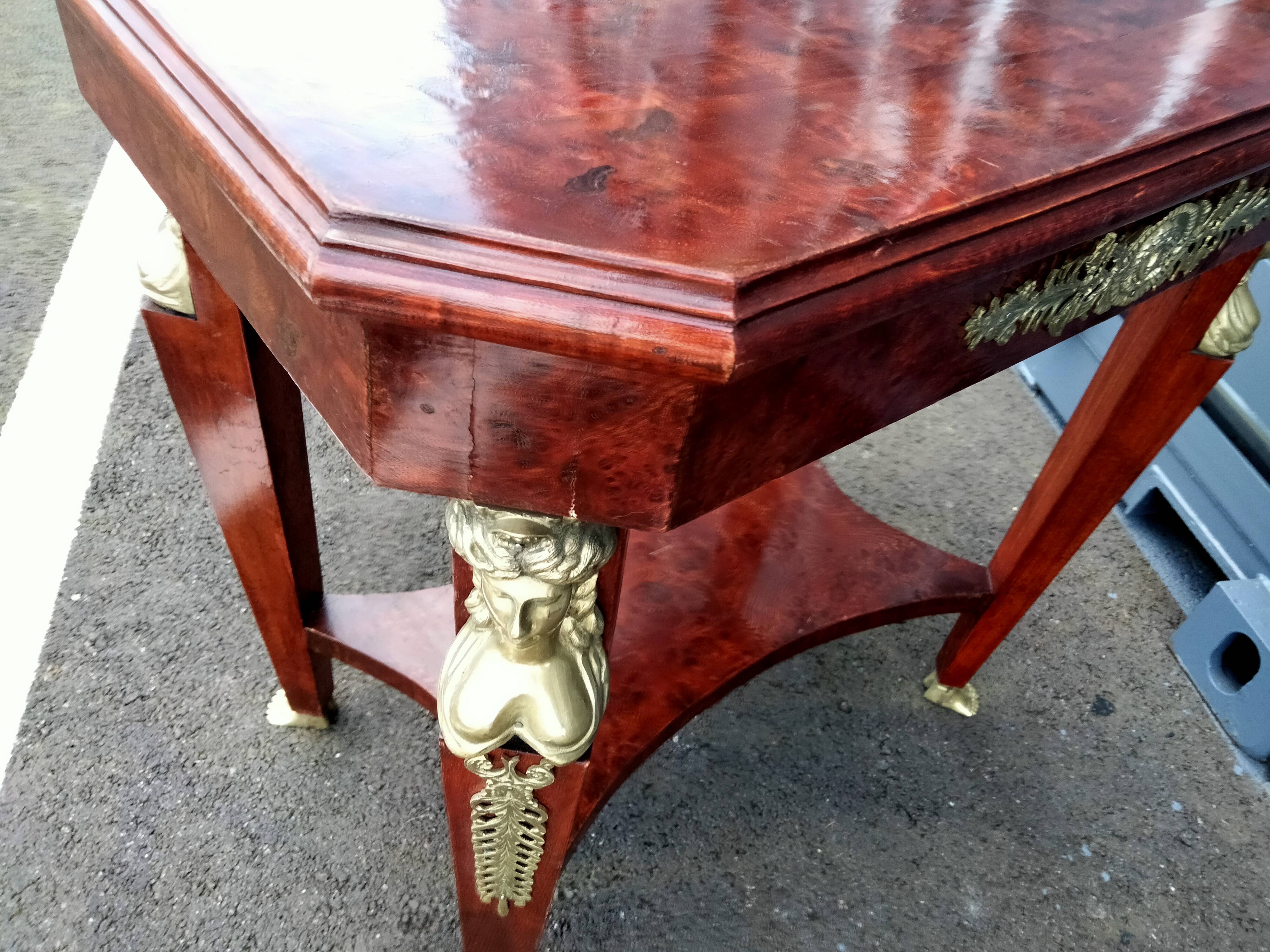 Table gueridon old decoration bronze empire