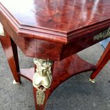 Table gueridon ancien décor bronze empire