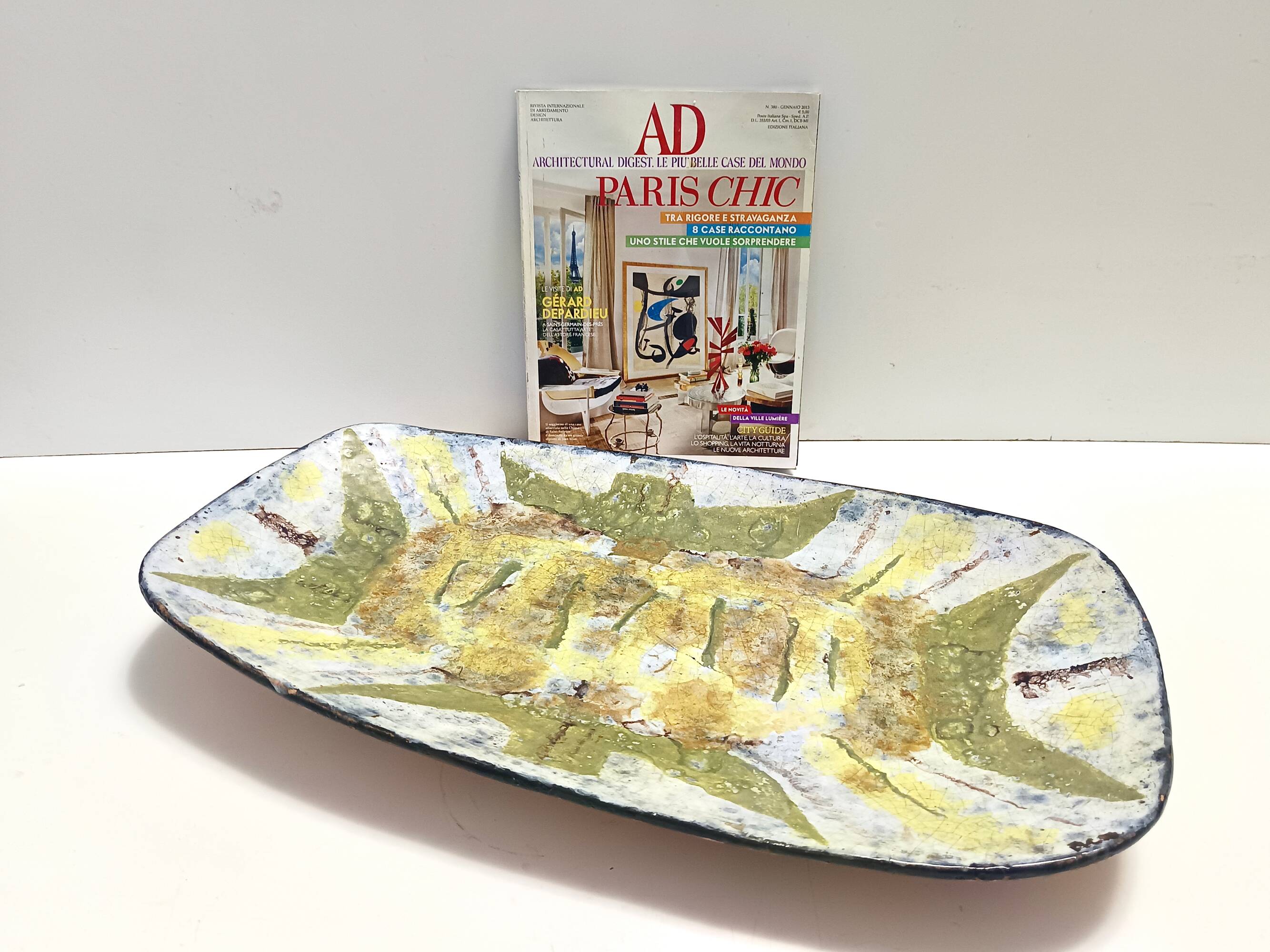 Large Earthenware Artistic Wall Panel or Centerpiece , Italy