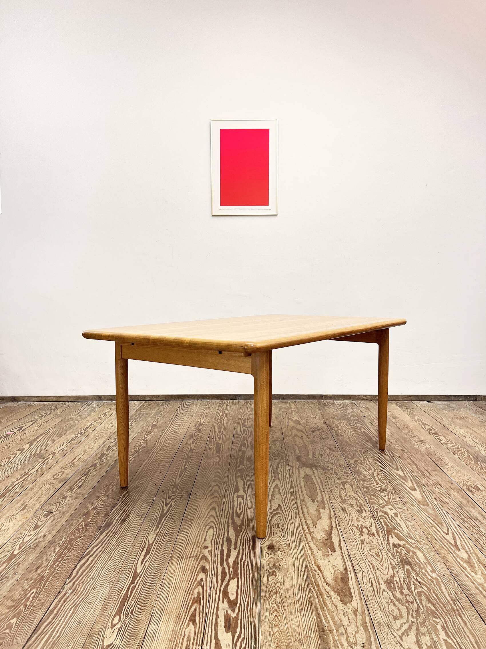 Mid century modern oak wood dining table, Danish Design, 1960s, Denmark