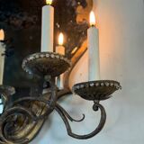 Gold metal wall mirror, in the style of Maison Baguès, Paris circa 1950.