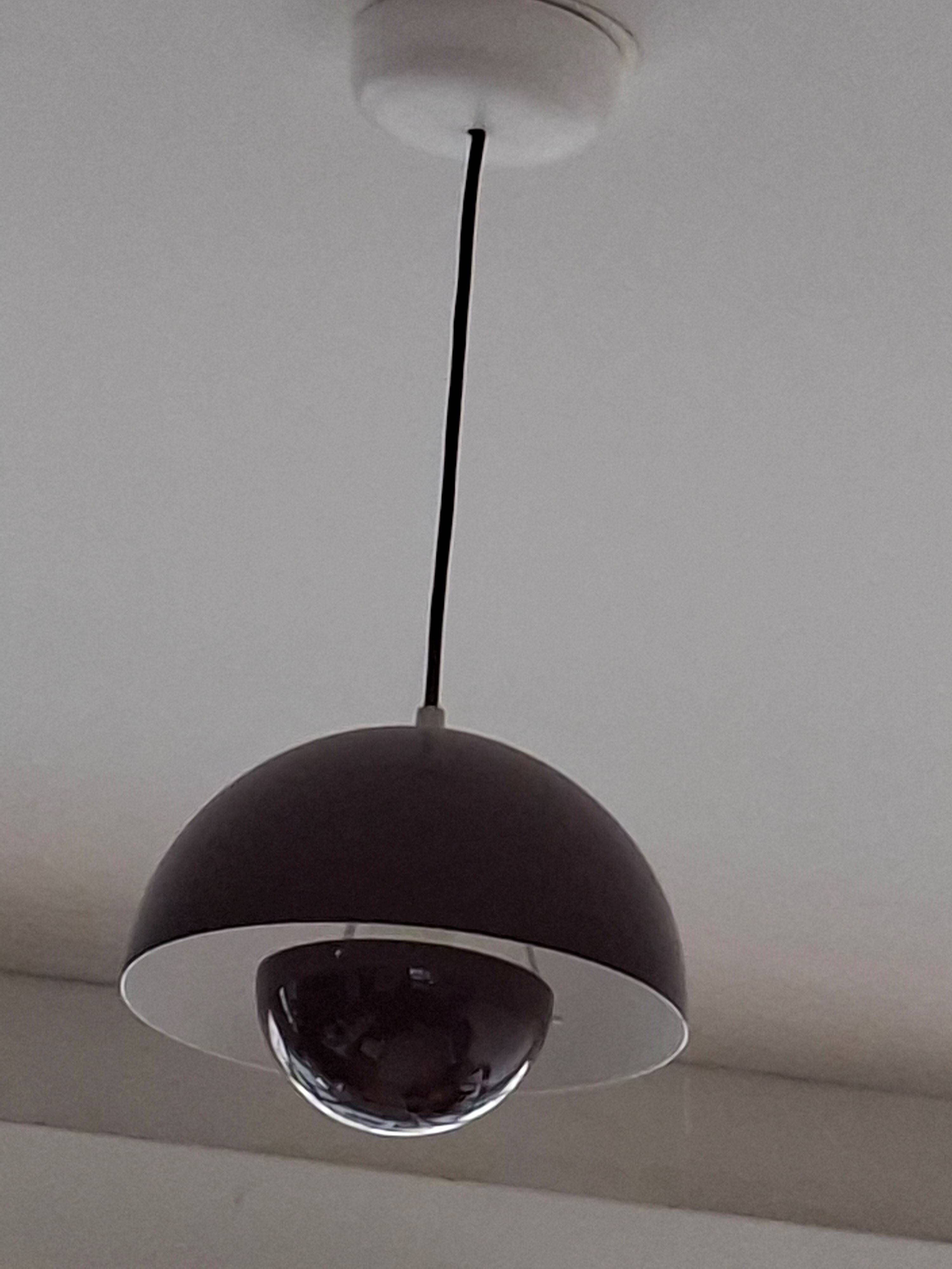 Suspension FlowerPot metal plum / Ø 23 cm - By Verner Panton, 1968