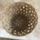 Vintage woven wicker plant pot cover