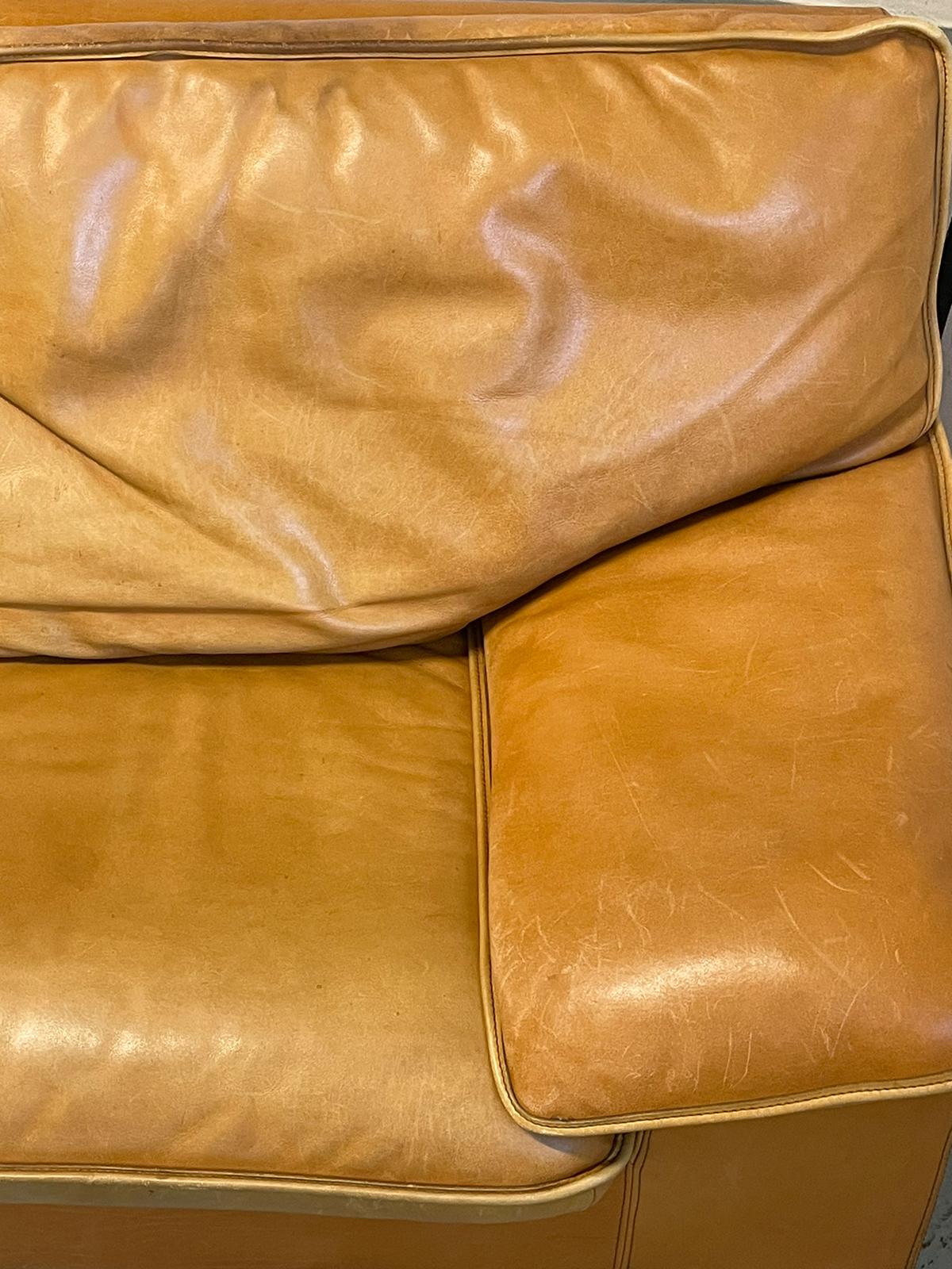 Canapé en cuir marron Roche Bobois
