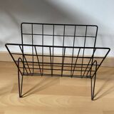 Black galvanized metal magazine rack