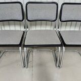 Vintage Marcel Breuer design chairs, Cesca model, heather gray fabric seat
