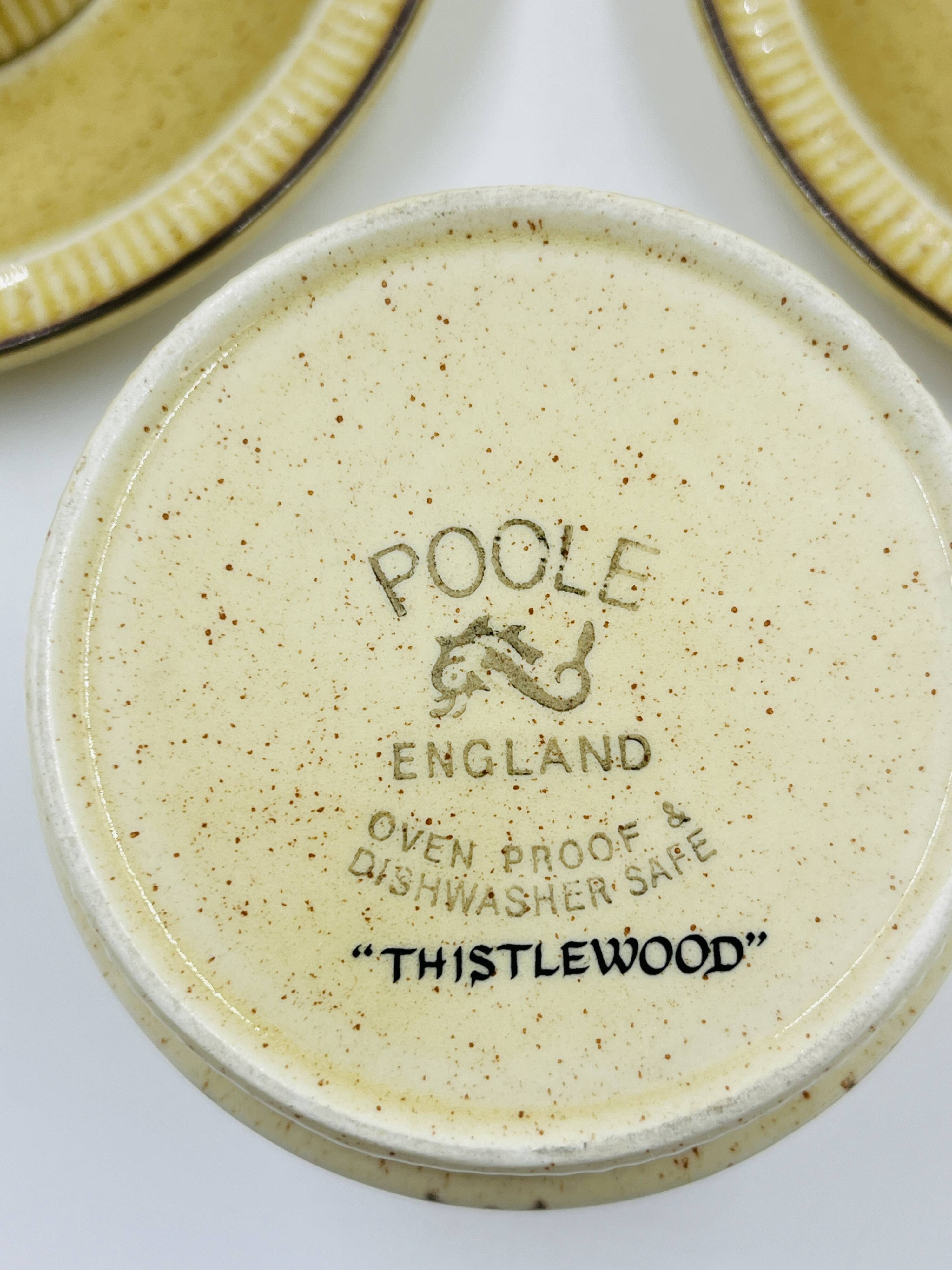 Service à café 4 personnes Poole Pottery modèle Thistlewood