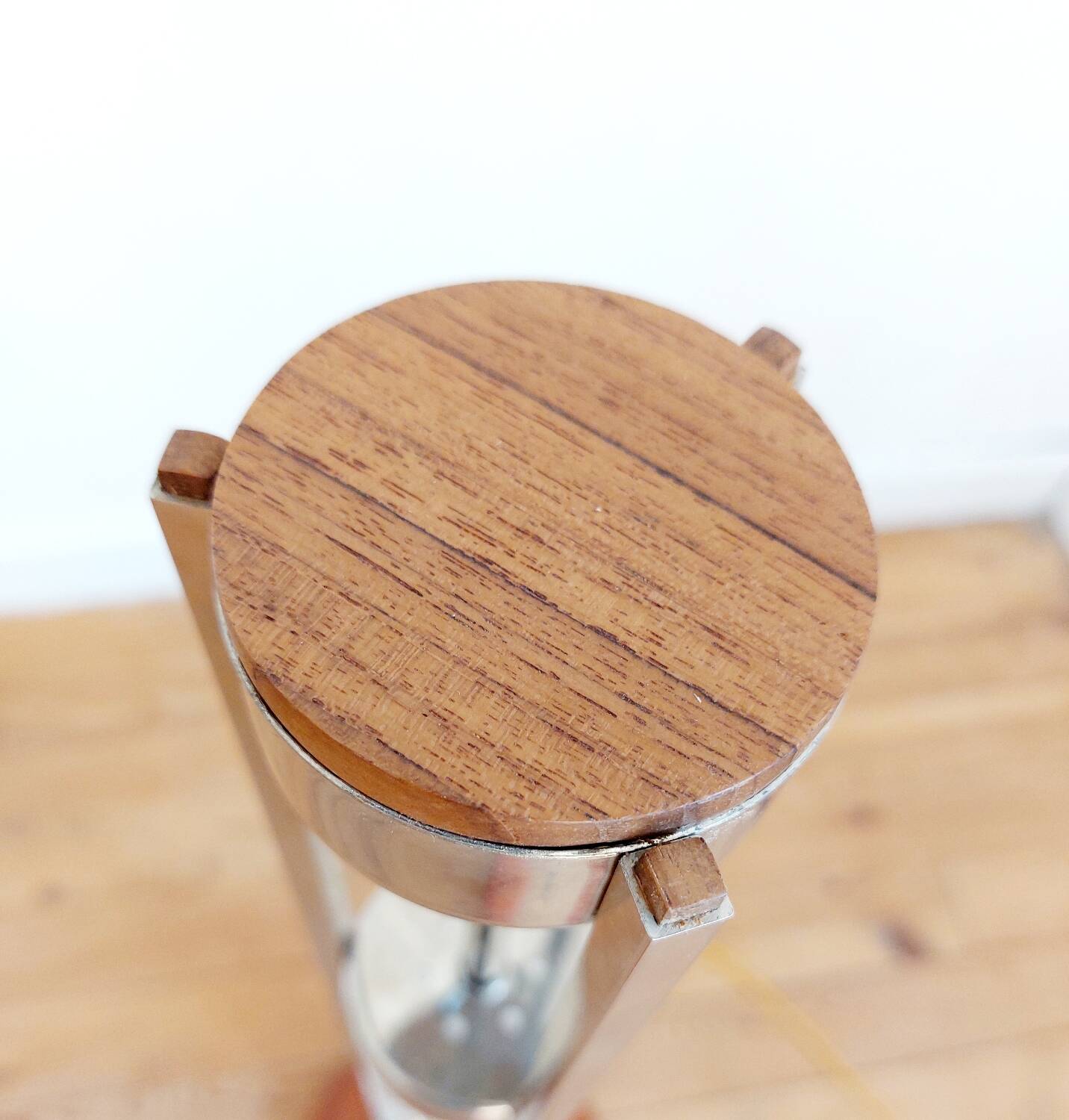 Vintage stainless steel floor lamp