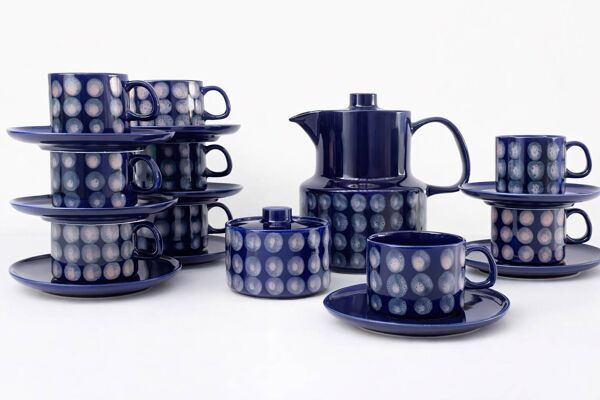 Service à café melitta - kopenhagen- bleu cobalt - céramique- 1970