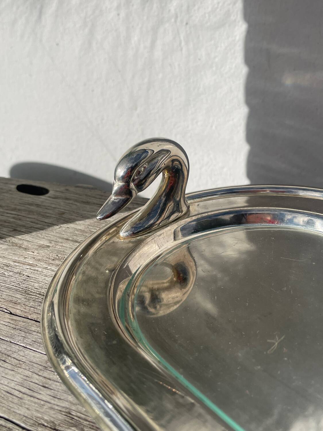 Silver-plated duck foie gras dish