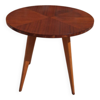 Vintage Scandinavian coffee table, tapered legs and marquetry, 1960s.