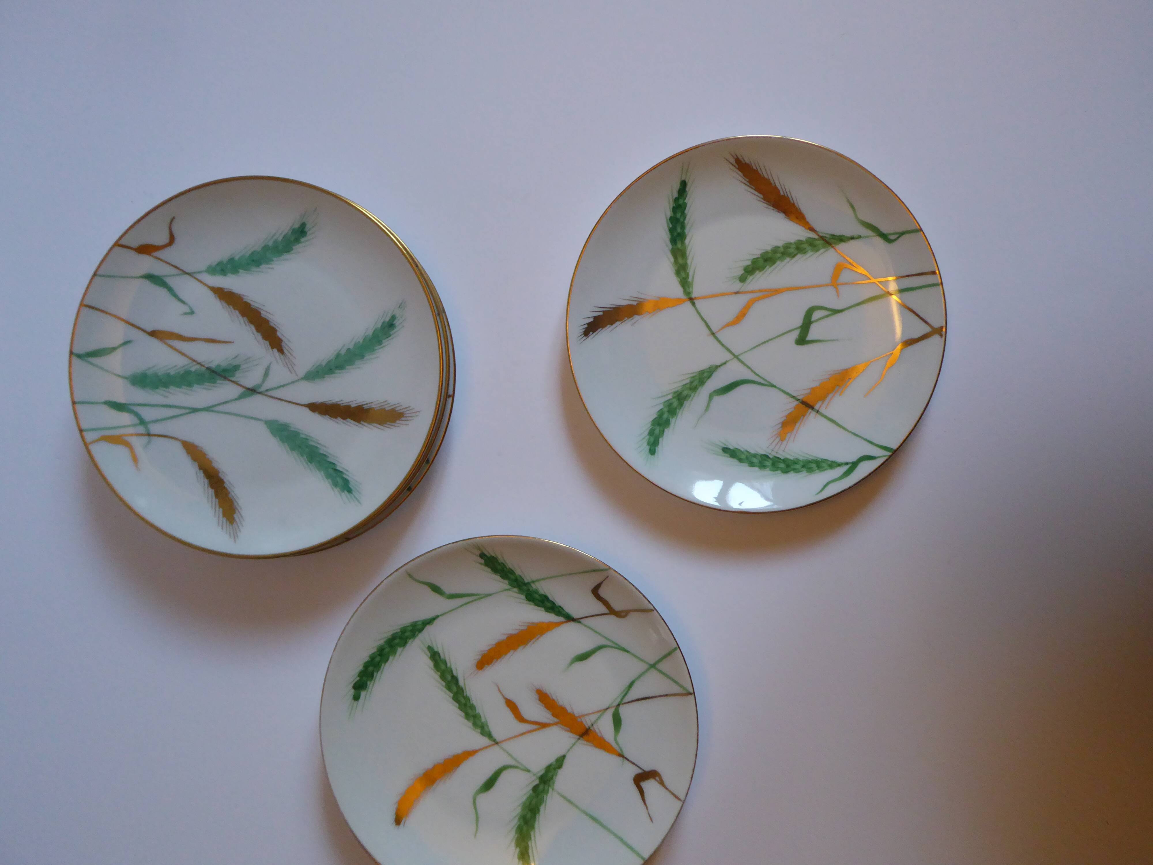 Delvaux Paris porcelain dessert plates