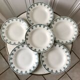 lot of 6 hollow plates Terre de Fer Saint-Amand late nineteenth