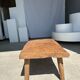Coffee table in blond teak quadripod