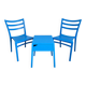 Vintage blue set – 2 chairs and matching side table