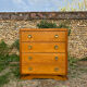 Art Deco chest of drawers with 4 drawers in light wood
