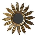 Mid-century sun mirror in wood