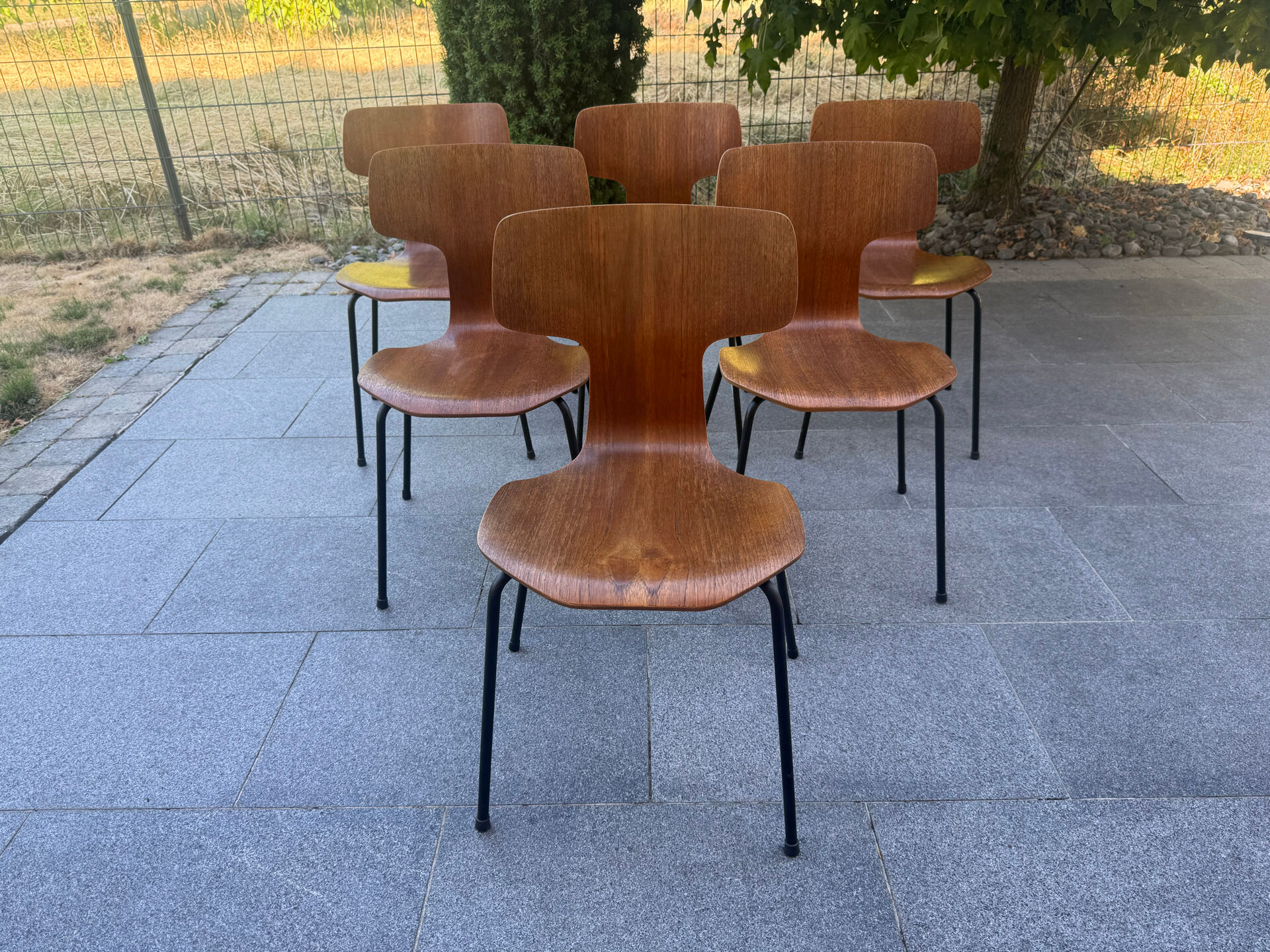 Lot de 6 chaises scandinave Fritz Hansen 1960