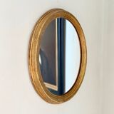 Gilded oval mirror 35 x 28 cm