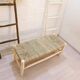 Bench in solid wood and natural wickerwork