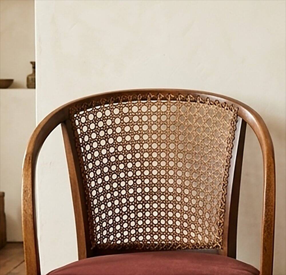English Bergère Armchair with Caned Backrest, 1900s