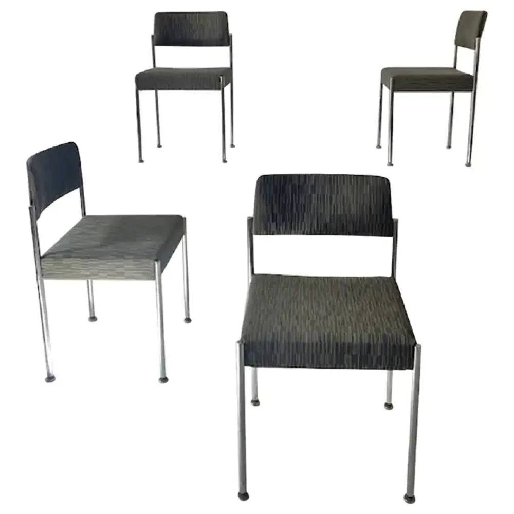 Set of 4 vintage Girsberger Martin Stoll chairs 1970s Switzerland