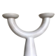 Brutalist candle holder made of white chamotte clay, 1980.