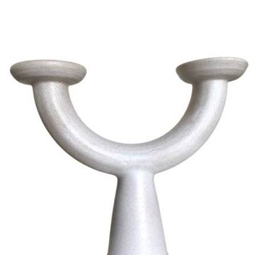 Brutalist candle holder made of white chamotte clay, 1980.
