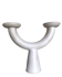 Brutalist candle holder made of white chamotte clay, 1980.