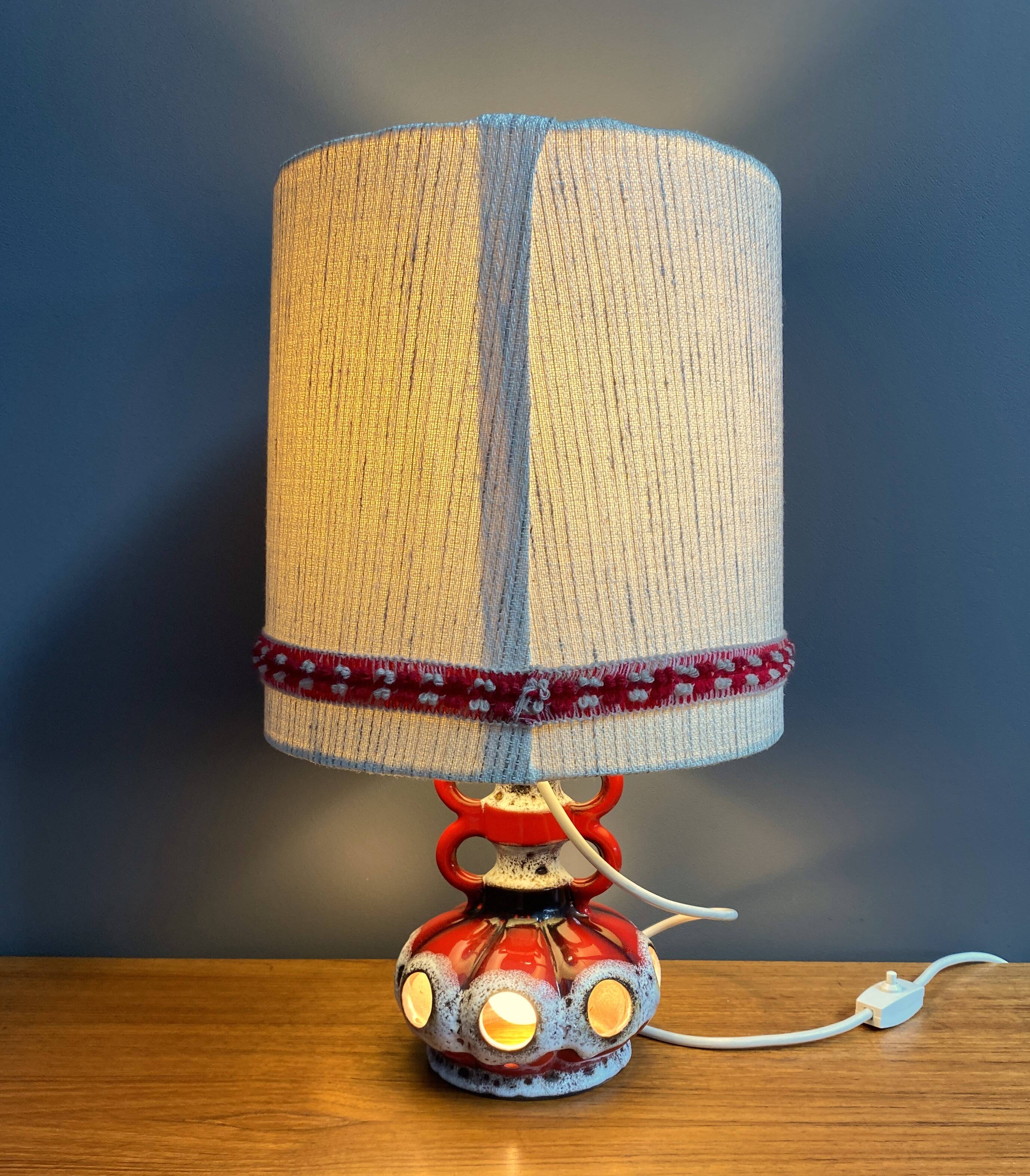 West Germany ceramic table lamp 1970s