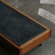 Belgian coffee table from the 80s, oak and blue stone from Belgium.