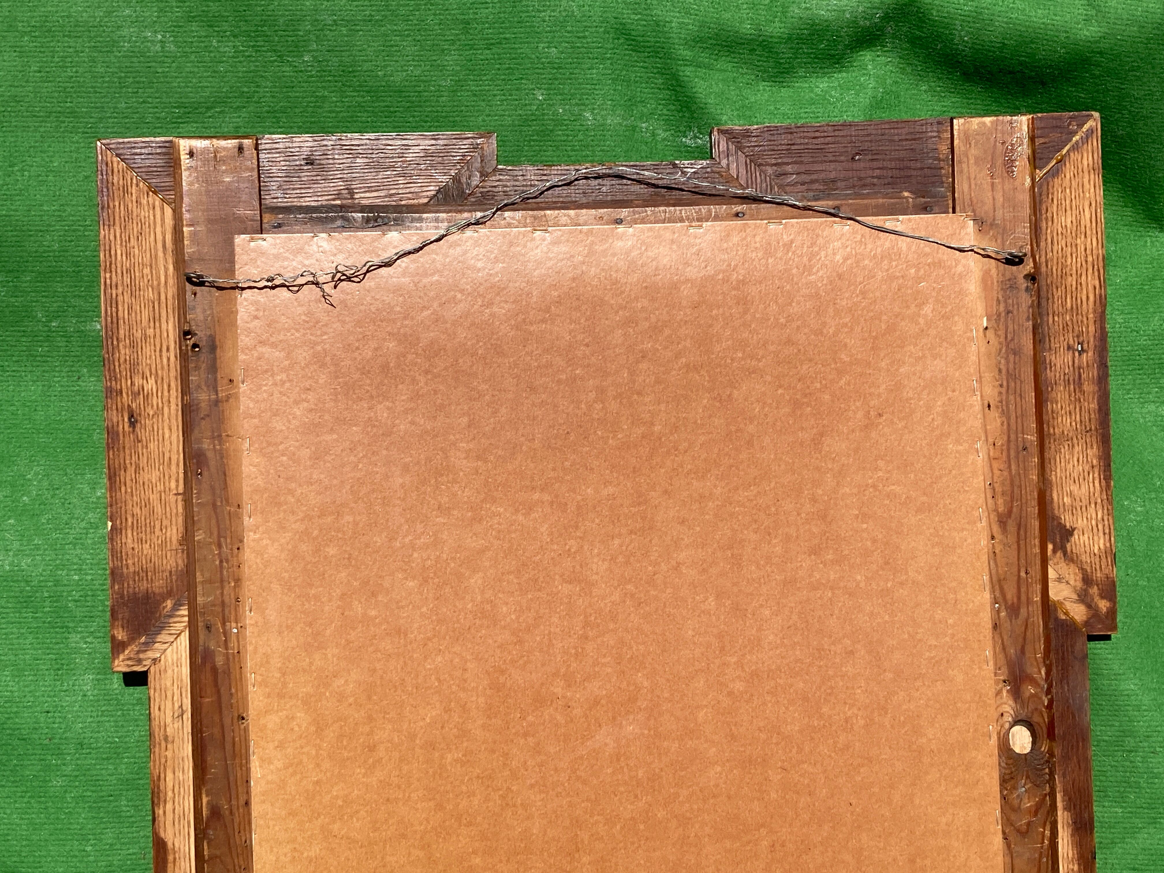 Dutch "Art Deco"wooden mirror 121 cm