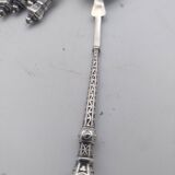 12 teaspoons, dessert, in silver. minerva and goldsmith hallmarks. 12.5 cm.