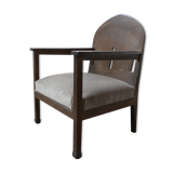 Antique Art Deco Oval Back Amsterdam School Armchair
