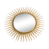 Sun mirror in gold metal 1950  21cm
