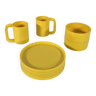 Yellow Dinnerware Set by Massimo Vignelli for Heller, 1970