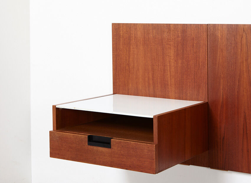 Pair of bed cabinets and headboard Japanese Series by Cees Braakman for Pastoe 1958
