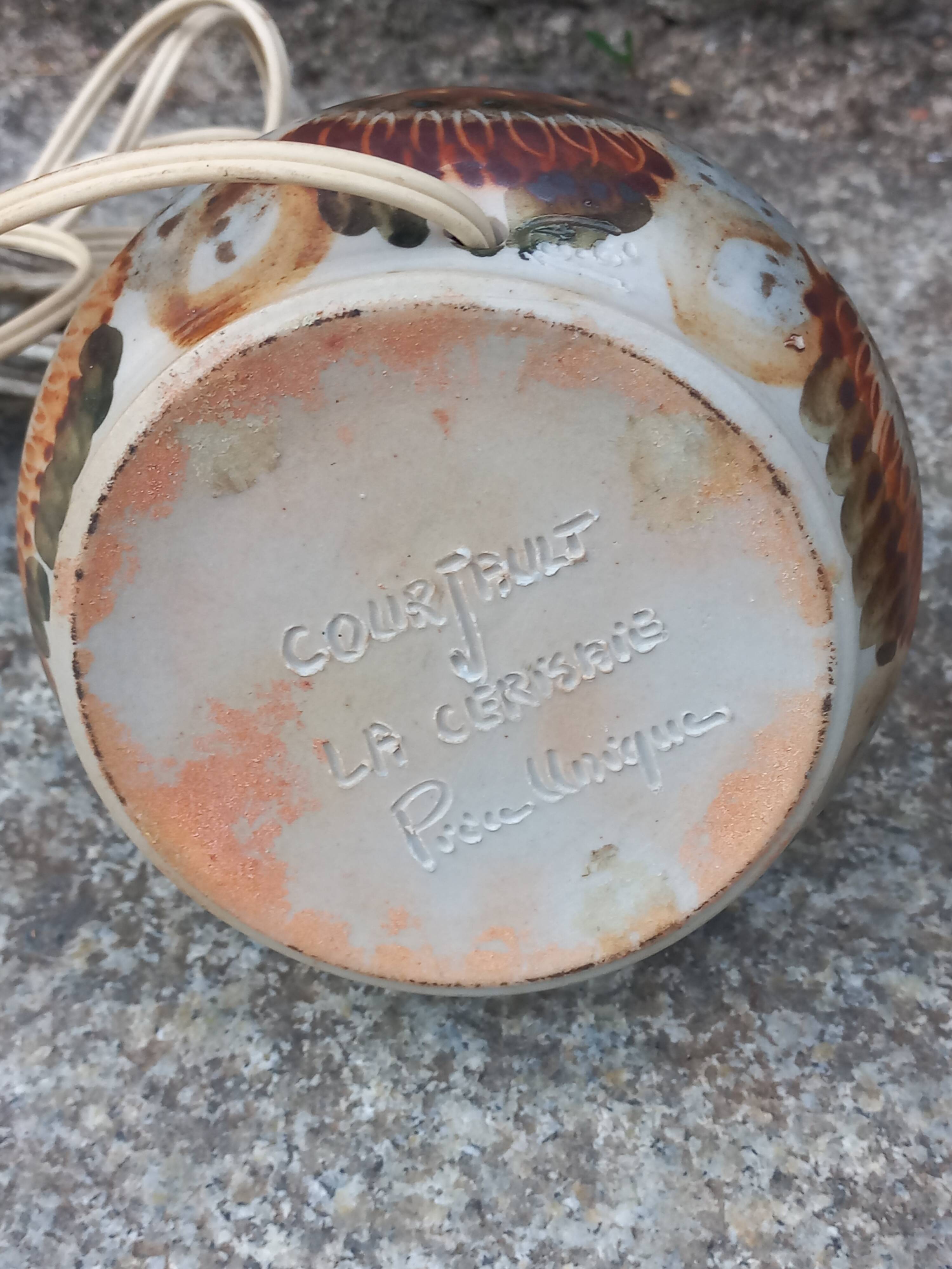 Set of 2 stoneware lamps by Jean Claude Courjault La Cerisaie.