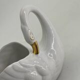 Vintage pot holder/empty pocket Swan in white ceramic