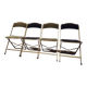 Set of 4 opera theater folding chairs from the 70s two-tone velvet brass