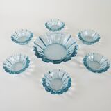 Set of glass bowls, Italian design, 1970s, made in Italy
